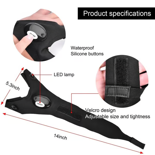 Hands-Free LED Half Finger Gloves