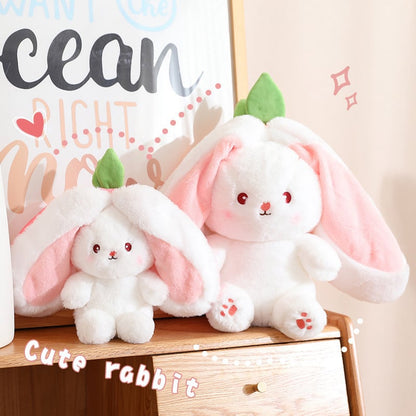 🐰Easter Early Sale 50% OFF🍓Strawberry Bunny Transformed into Little Rabbit🎀 Fruit Doll Plush Toy🐰