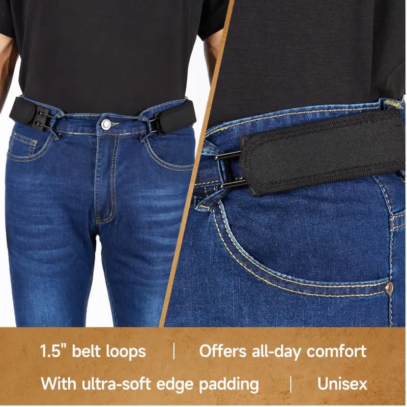 ✨Tactical Metal Hook Elastic Belt (Unisex) - Patented No - Buckle Invisible Design | Soft Adjustable Side