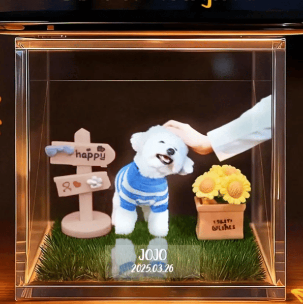💓😭🐱🐕3D Pet Holographic House Custom Pet Memorial Display Crystal(Includes software)