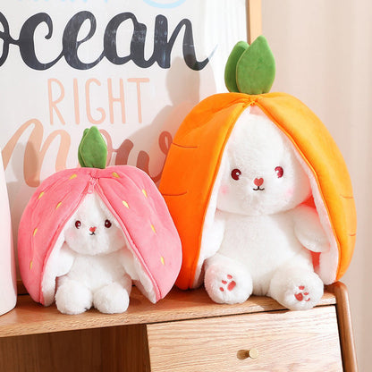 🐰Easter Early Sale 50% OFF🍓Strawberry Bunny Transformed into Little Rabbit🎀 Fruit Doll Plush Toy🐰