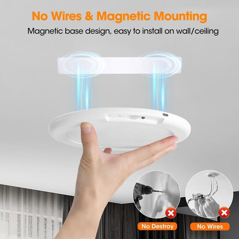 🎁 50% OFF🔌 Remote Rechargeable Motion Sensor Ceiling Light - Wireless Magnetic💡