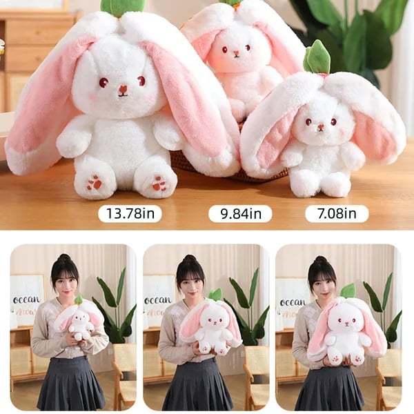 🐰Easter Early Sale 50% OFF🍓Strawberry Bunny Transformed into Little Rabbit🎀 Fruit Doll Plush Toy🐰
