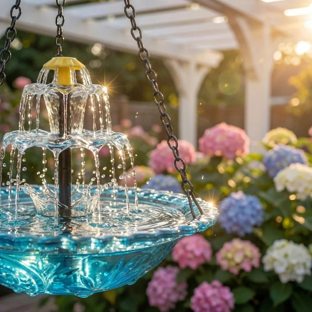 🔥Last 4 hours Hot Sale 50%🐦Solar Cascade Hanging Bird Bath Fountain