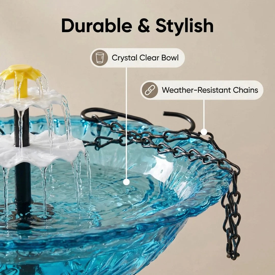 🔥Last 4 hours Hot Sale 50%🐦Solar Cascade Hanging Bird Bath Fountain
