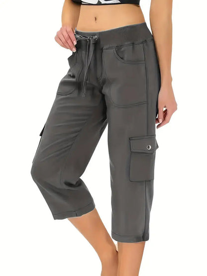 🔥Last Day Promotion⚡Women's Outdoor Lightweight Cargo Capris Pants 6 Pockets Casual Outdoor Trip Loose Shorts