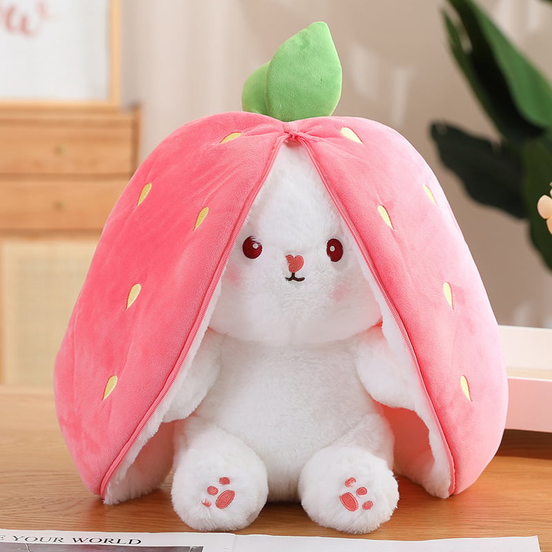 🐰Easter Early Sale 50% OFF🍓Strawberry Bunny Transformed into Little Rabbit🎀 Fruit Doll Plush Toy🐰