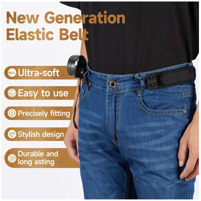 ✨Tactical Metal Hook Elastic Belt (Unisex) - Patented No - Buckle Invisible Design | Soft Adjustable Side